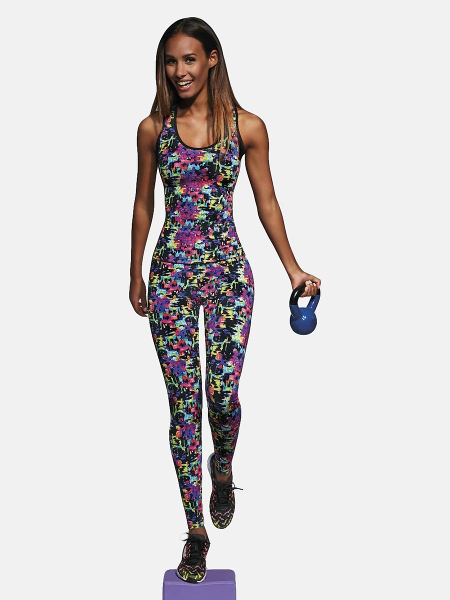 Damskie legginsy sportowe multikolorowe Bas Bleu, r. M