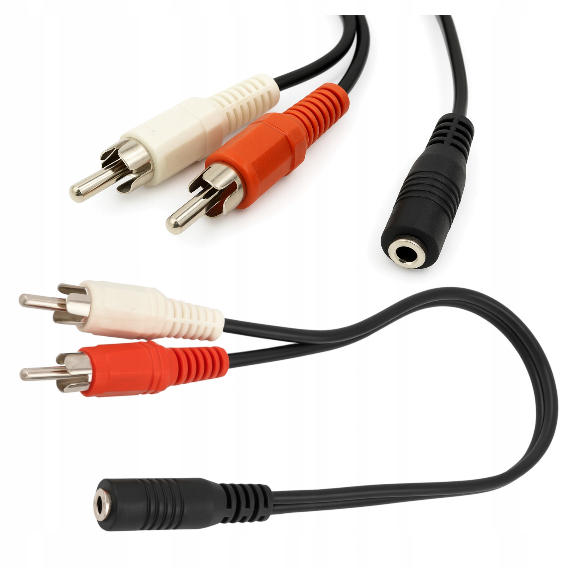 Kabel 2x Rca na mini Jack 3,5mm żeński Adapter Przejściówka Chinch Czincz