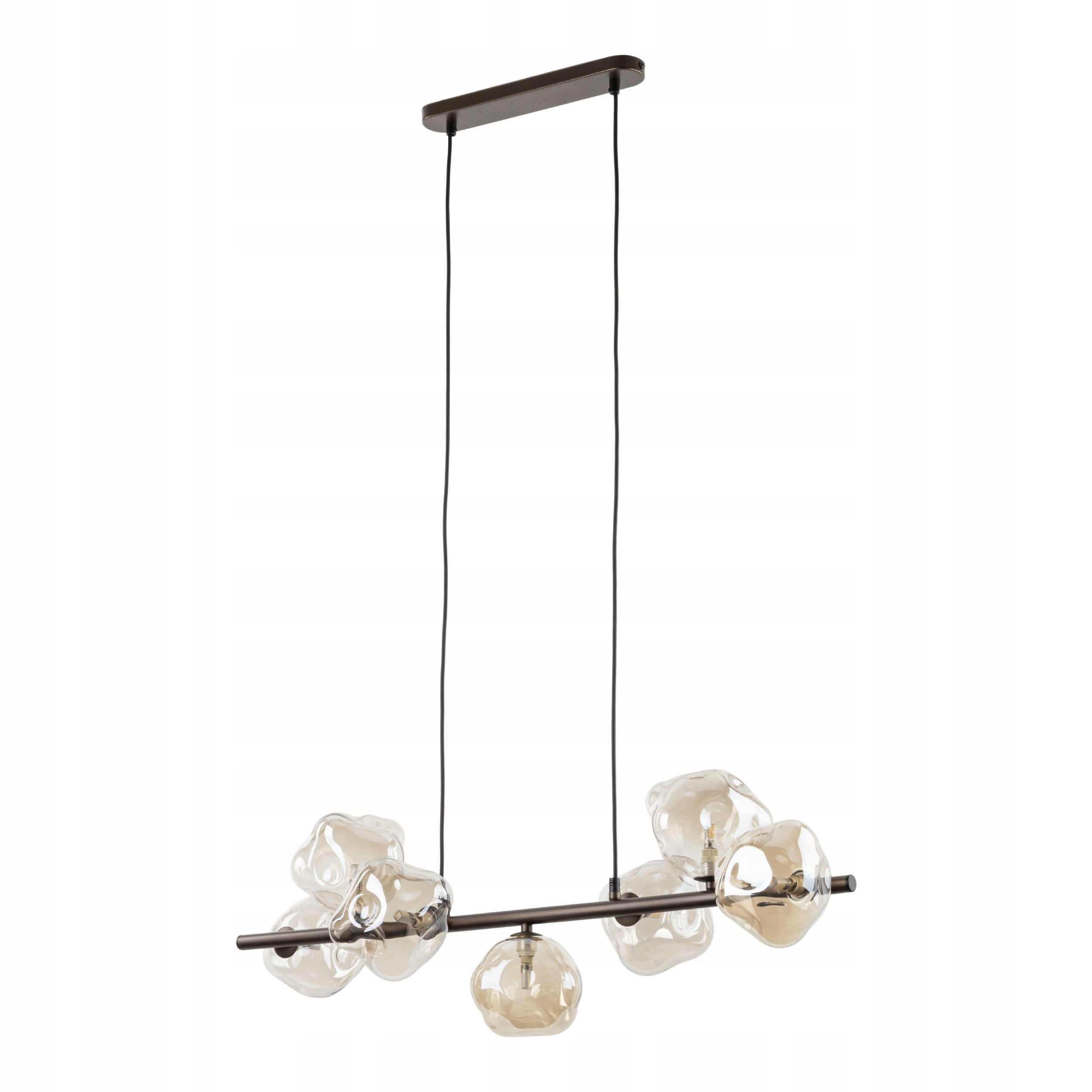 Lampa wisząca Lava Brown z podwieszaną listwą i kloszami 7xG9 Tk Lighting