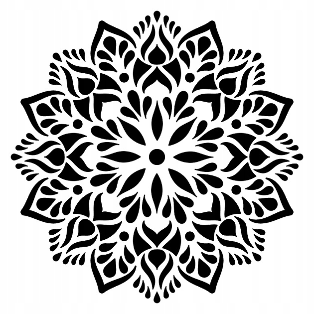 Malířská šablona Mandala 92 cm Architektonický beton Omítka