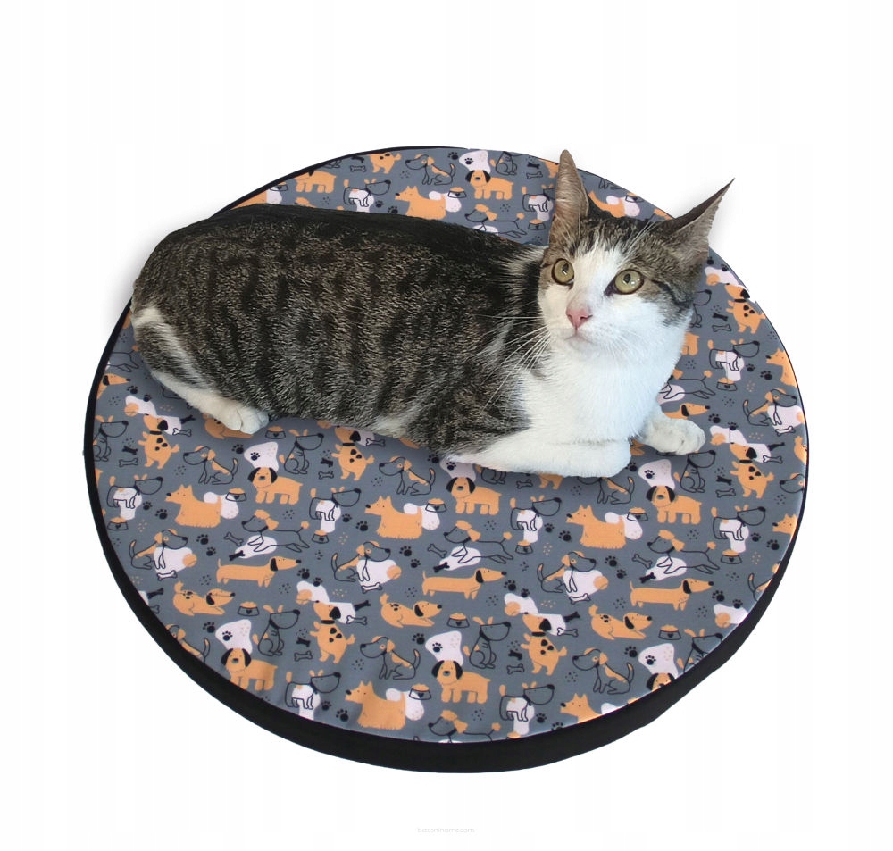 Levně Pelíšek matrace kulatý pro psa kočku Arco Design Ring Grey Dogs průměr 55 cm