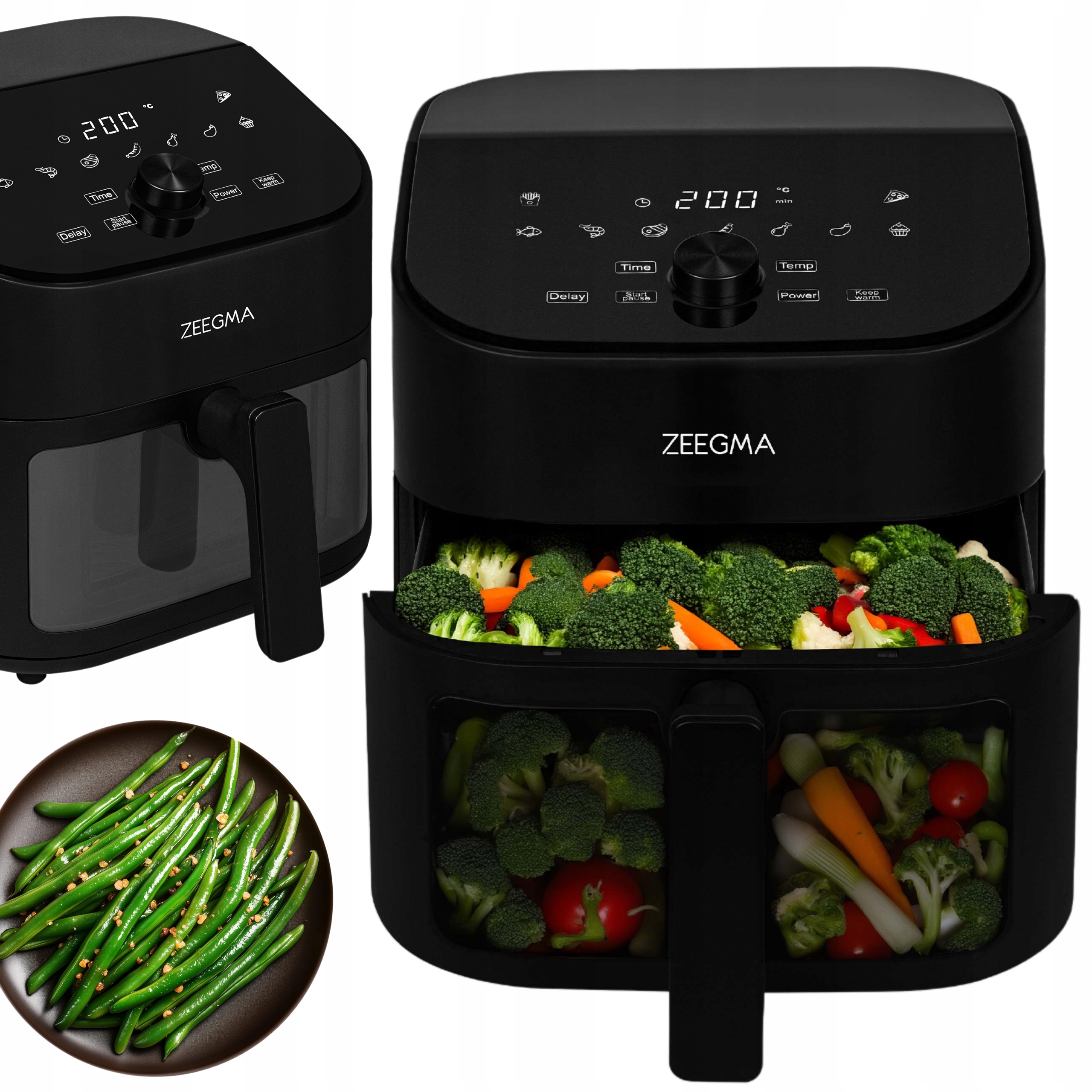 Fritéza Bez Tuku 6,5 L Černá 10 programů Air Fryer XL s oknem