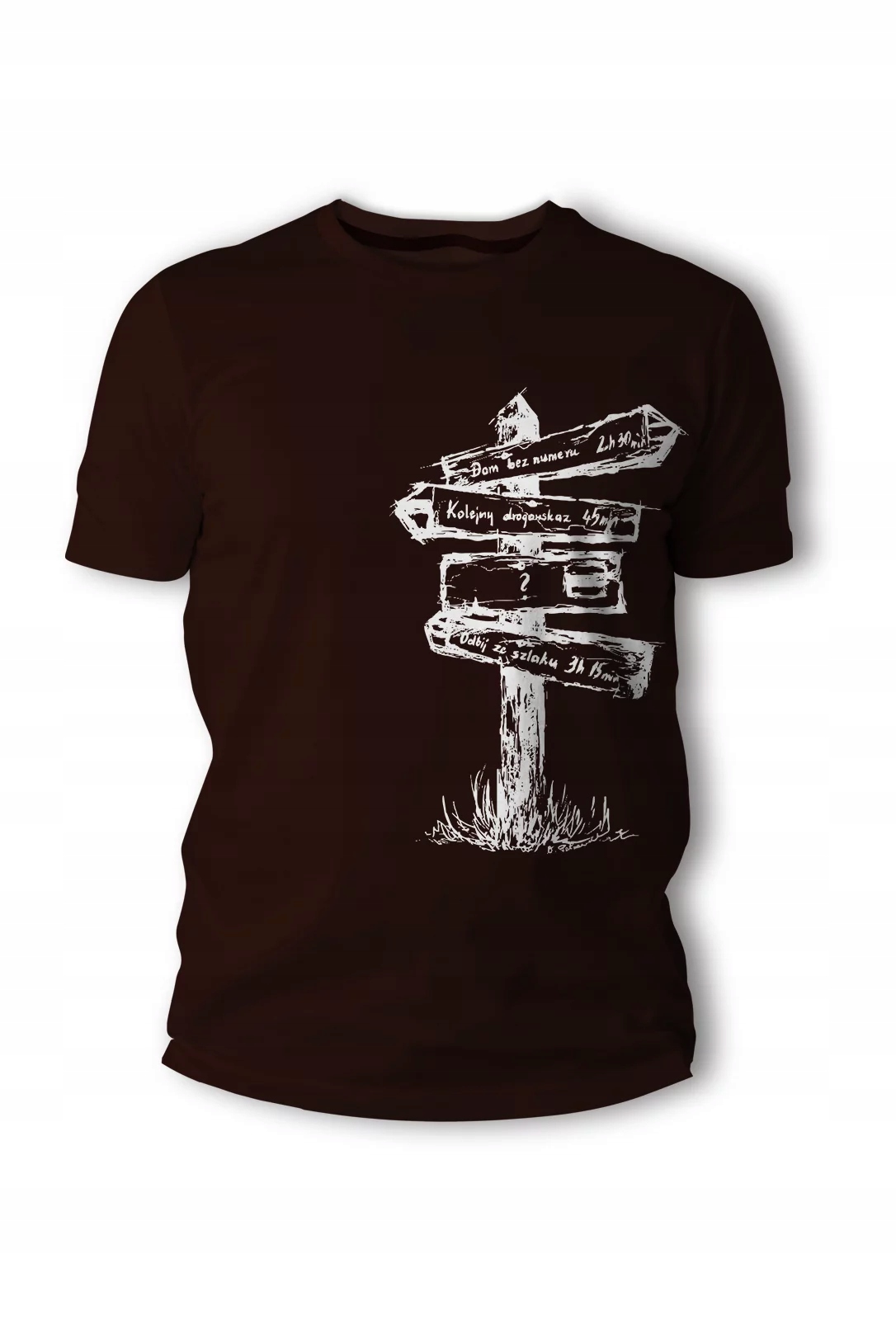 T-shirt TigerWood Drogowskaz M Brązowy