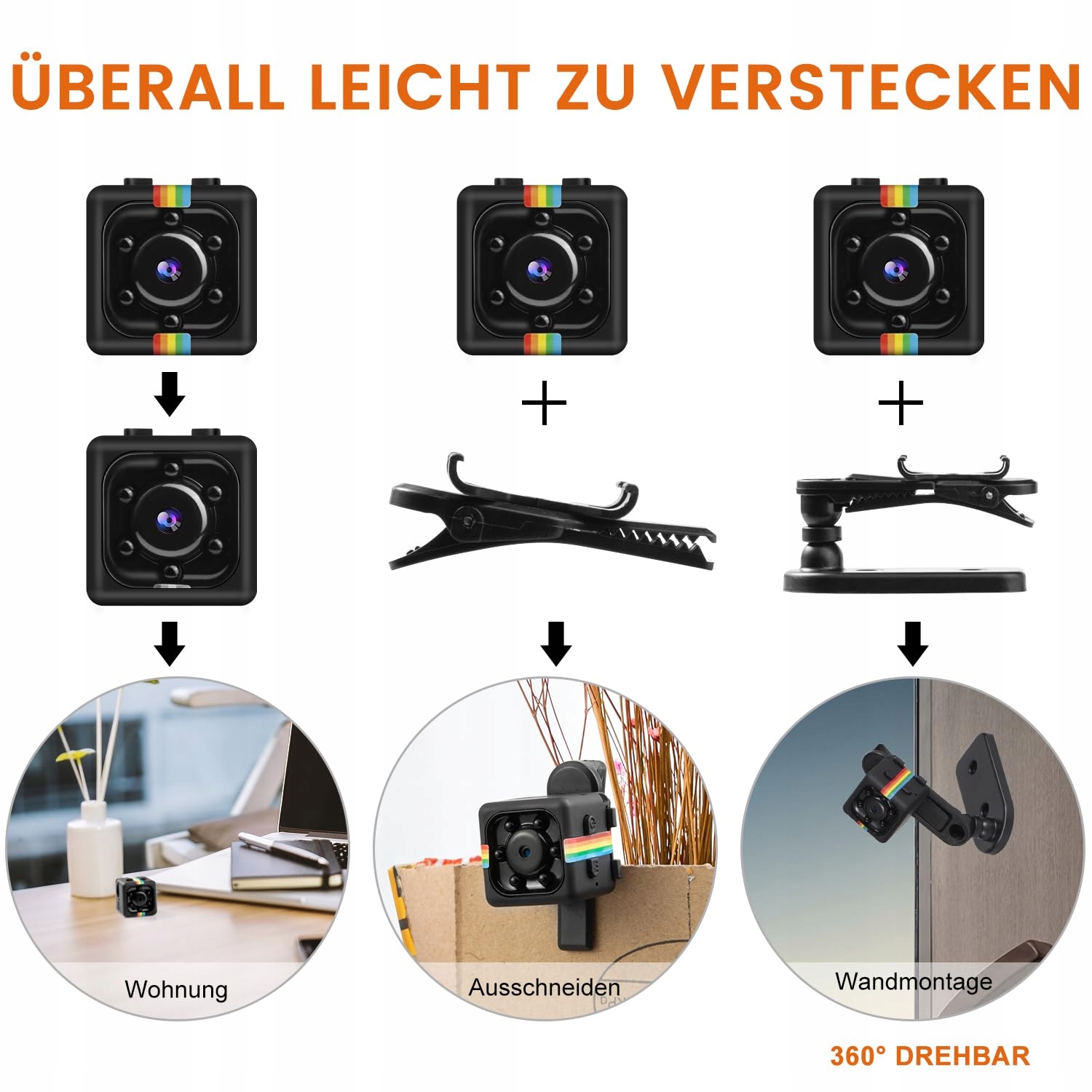 BEXTGOO Kamera Bez WiFi 1080P Mini 32GB Nocna Wizyjna — miniatura 7