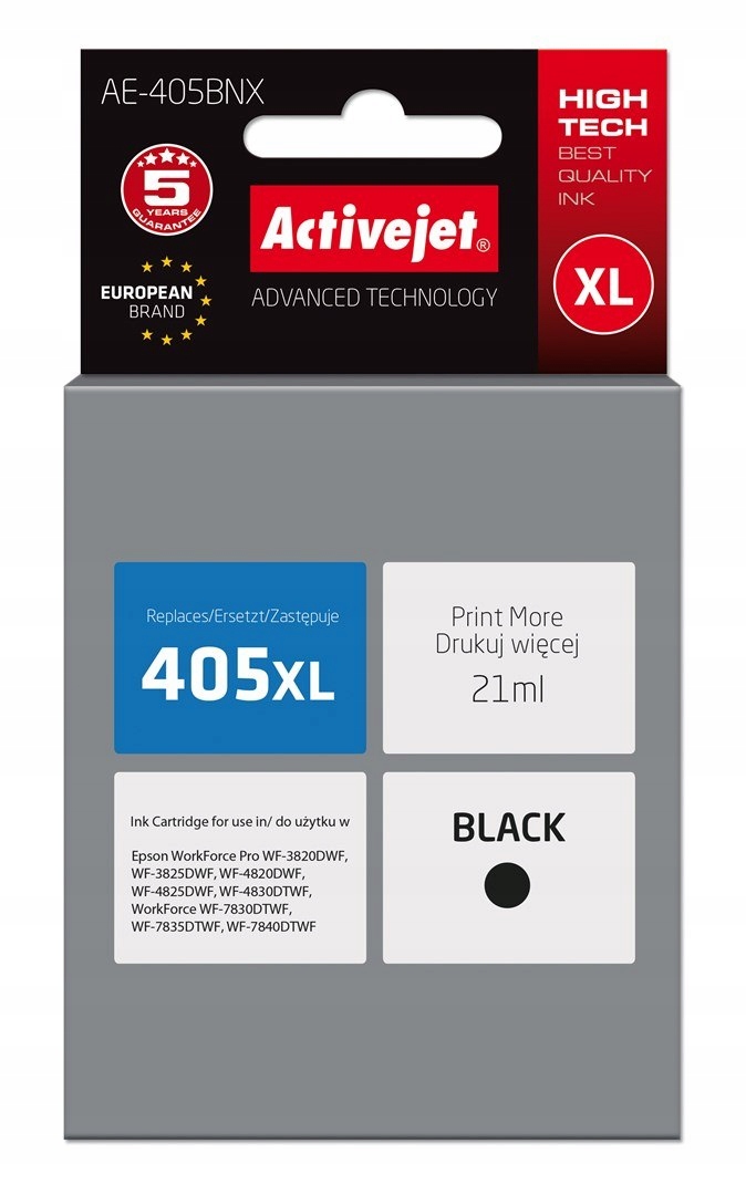 Tusz Activejet AE-405BNX (zamiennik Epson 405XL C13T05H14010; Supreme; 21ml