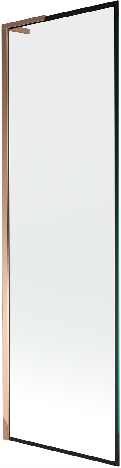 Mexen Next L vanová zástěna 1-křídlová 60 x 150 cm, černý vzor, růžové zlat