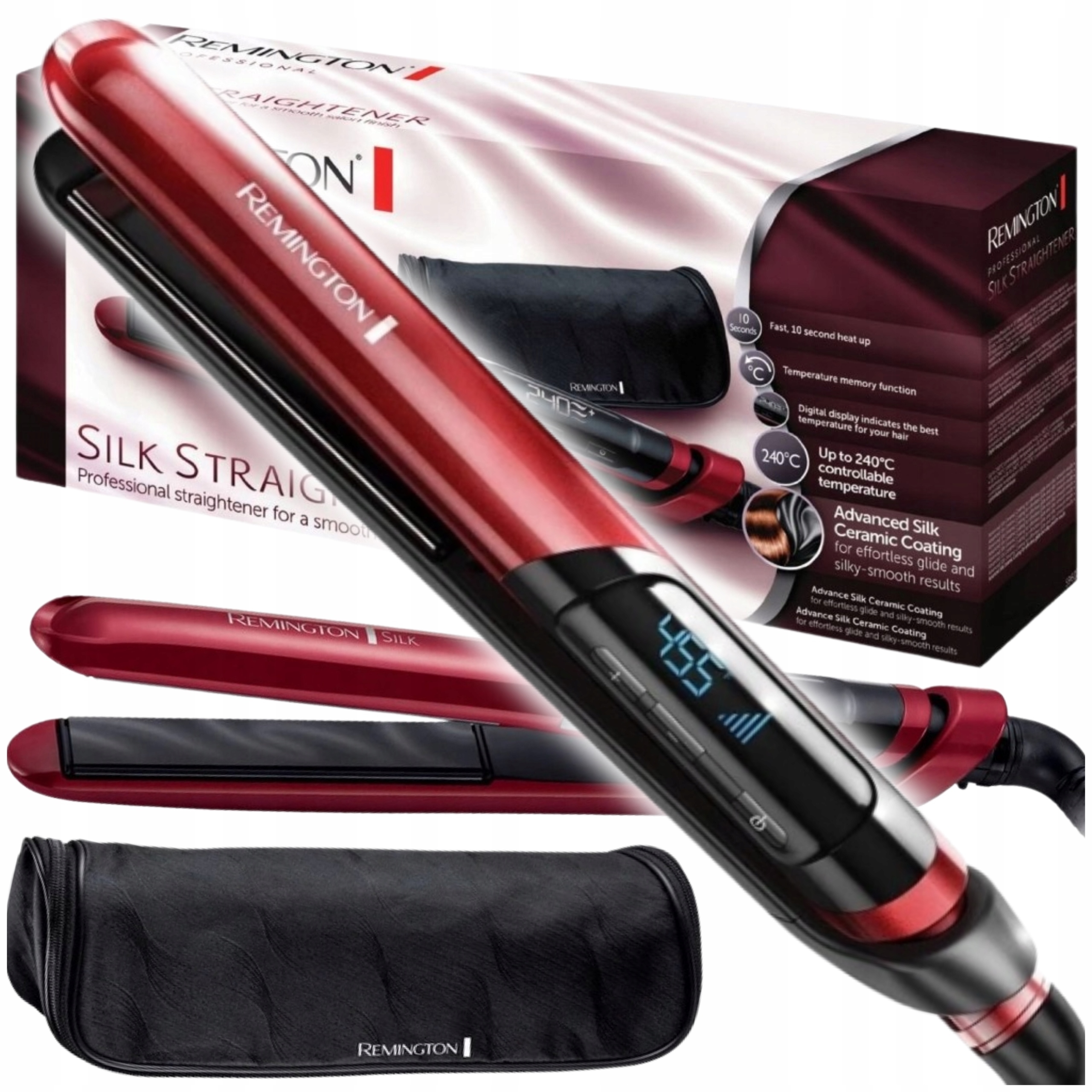 Prostownica Do Włosów Remington Ceramiczna Turbo Szybkie Nagrzewanie Etui-Zdjęcie-0