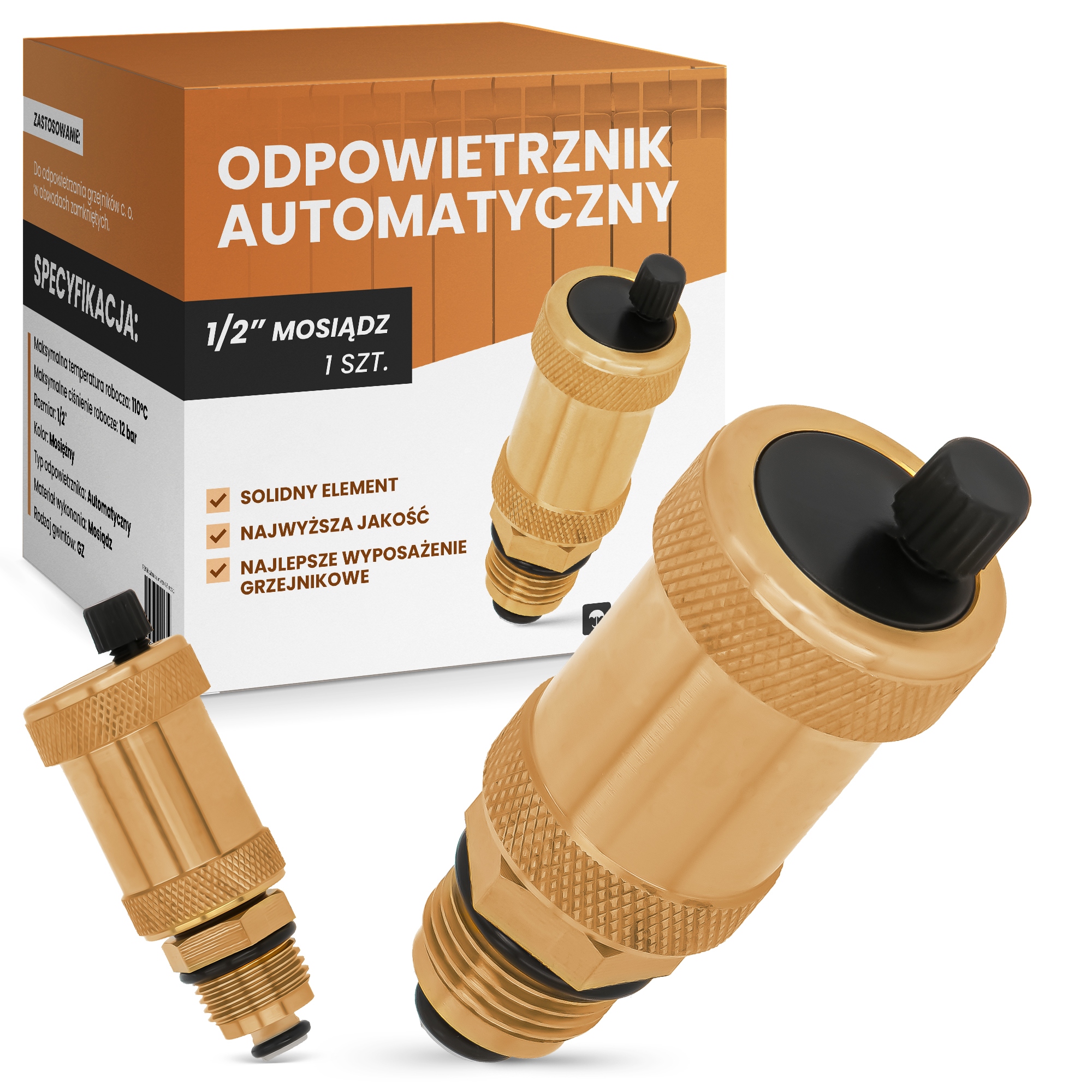 

Odpowietrznik automatyczny na pion 1/2 mosiądz