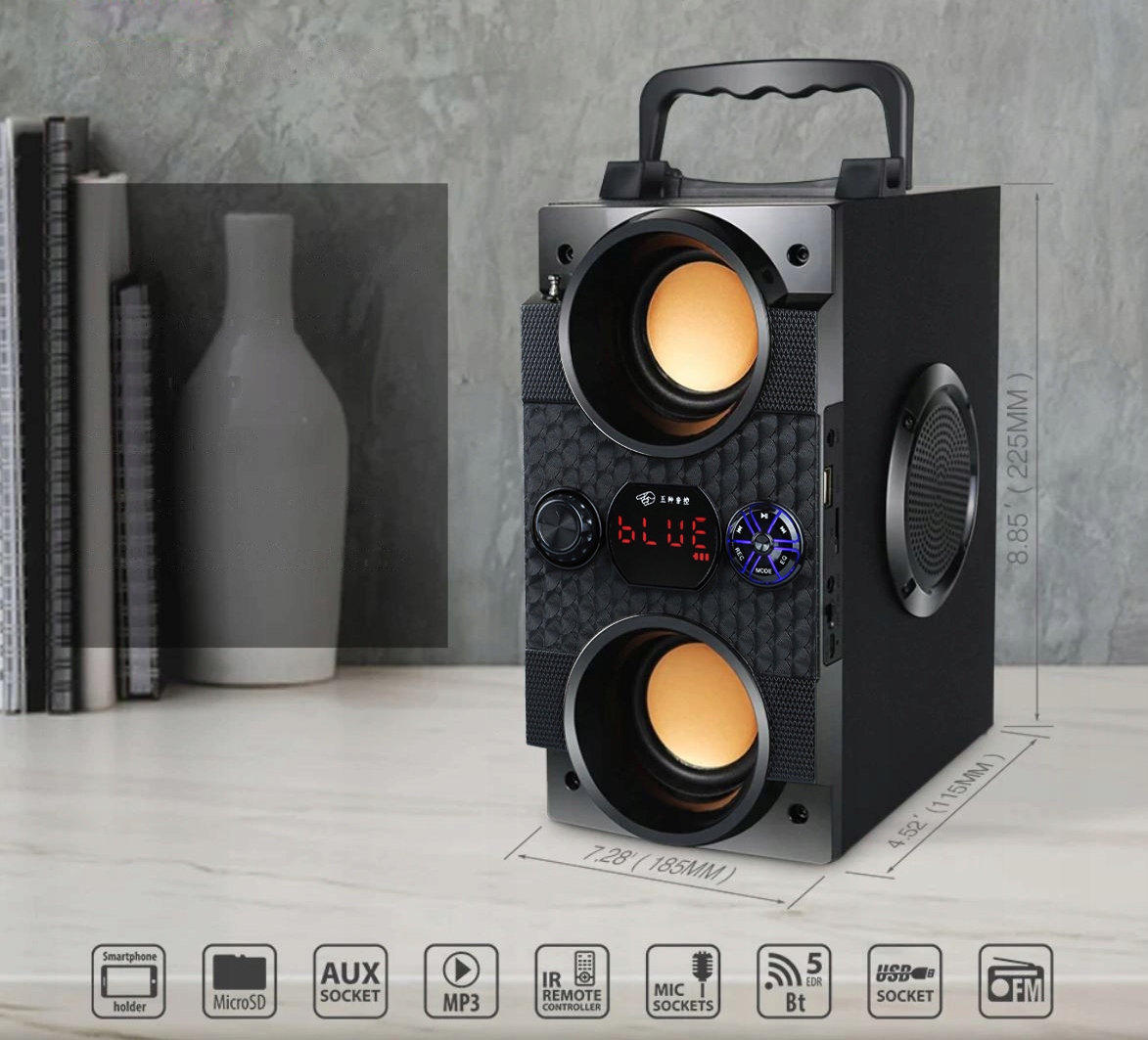 BEZPRZEWODOWY GŁOŚNIK BLUETOOTH MINI KOLUMNA RADIO Model SP-A25-Black