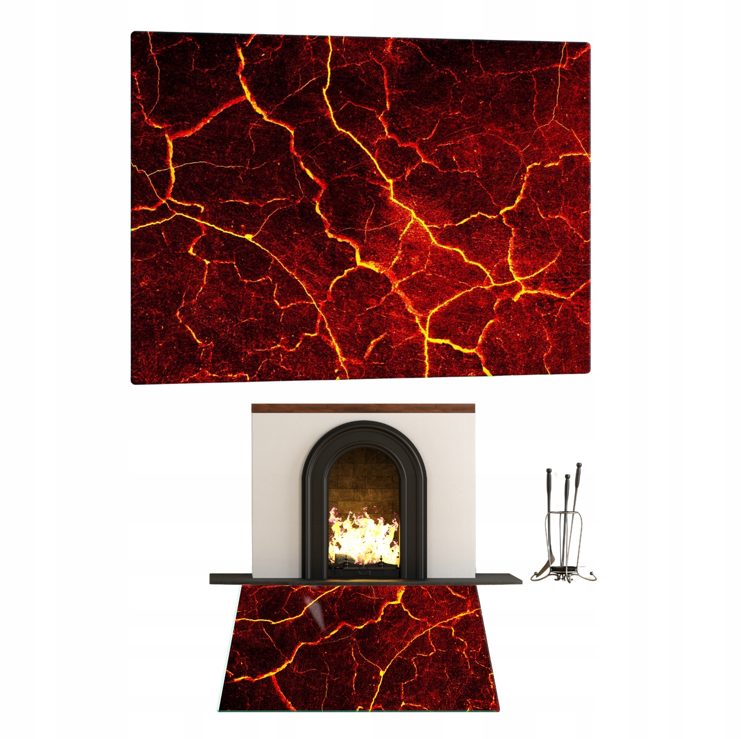 Sklo Pod Krb Tvrzené Sklo Podstavec Rozměr 60x52cm Grafika Lava