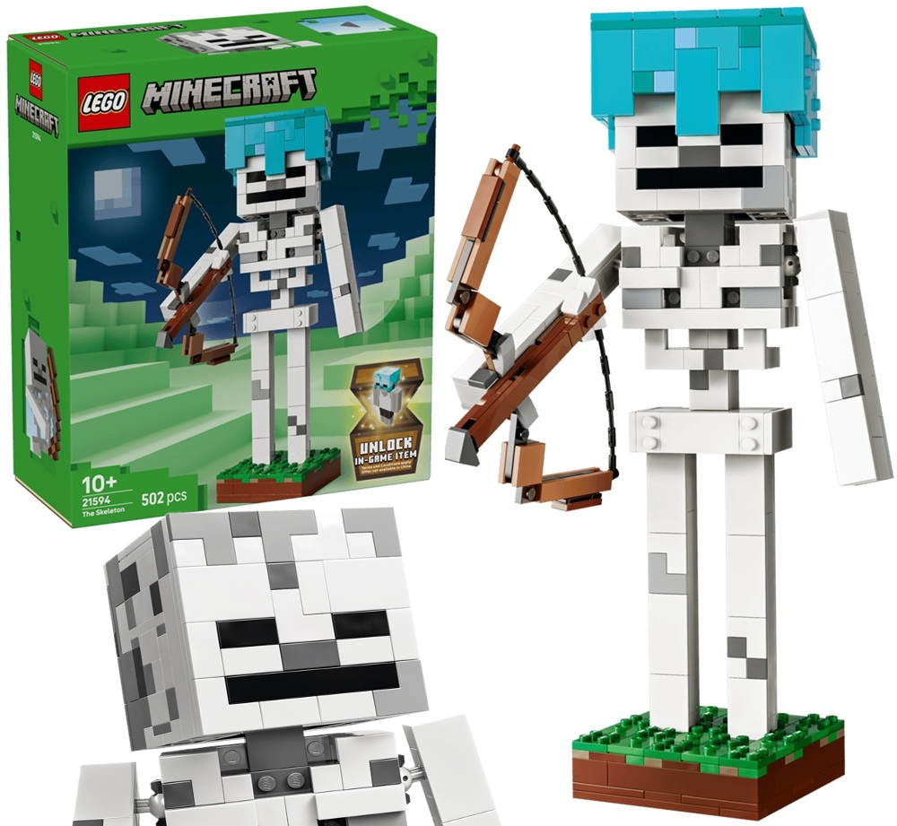 502 dílků stavebnice Lego Minecraft Kostra 21594 Bonus k odemknutí