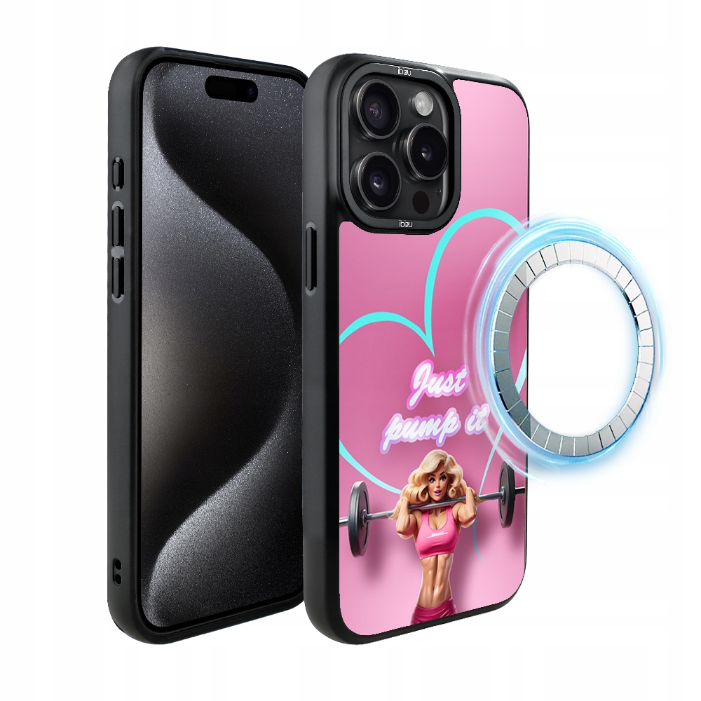 Pouzdro pro iPhone 15 Pro Ibizu DropGuard Matt s MagSafe, Pump it love