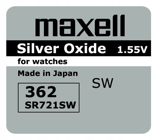 

Bateria Srebrowa Mini Maxell 362 361 Sr 721 Sw G11