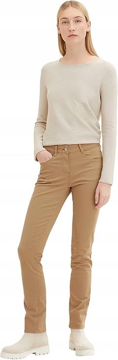 Tom Tailor Béžové Úzké Nohavice Dámské Džíny S Vysokým Pasem 34/32 6BA