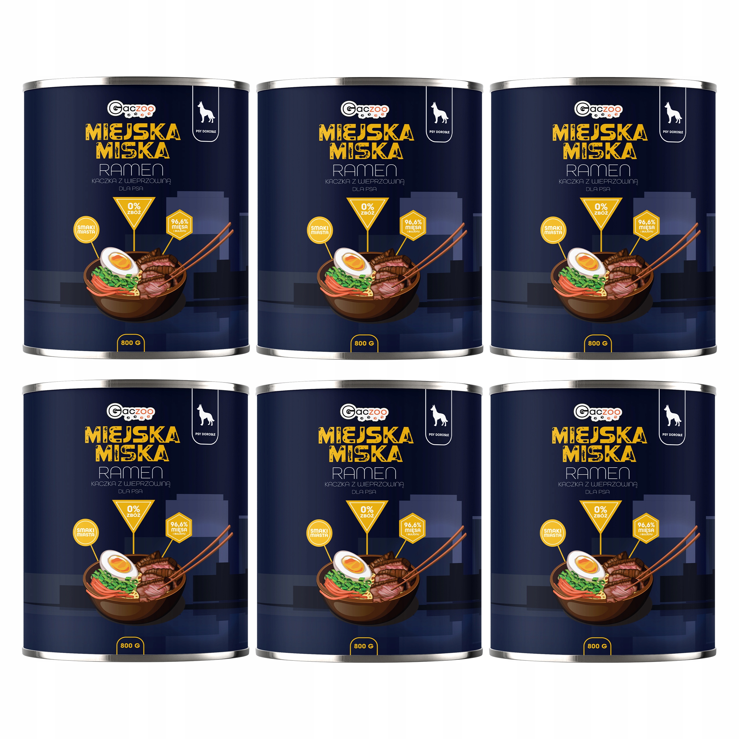 Levně Gaczoo Městská miska bezobilná krmivo pro psy Ramen 6 x 800 g