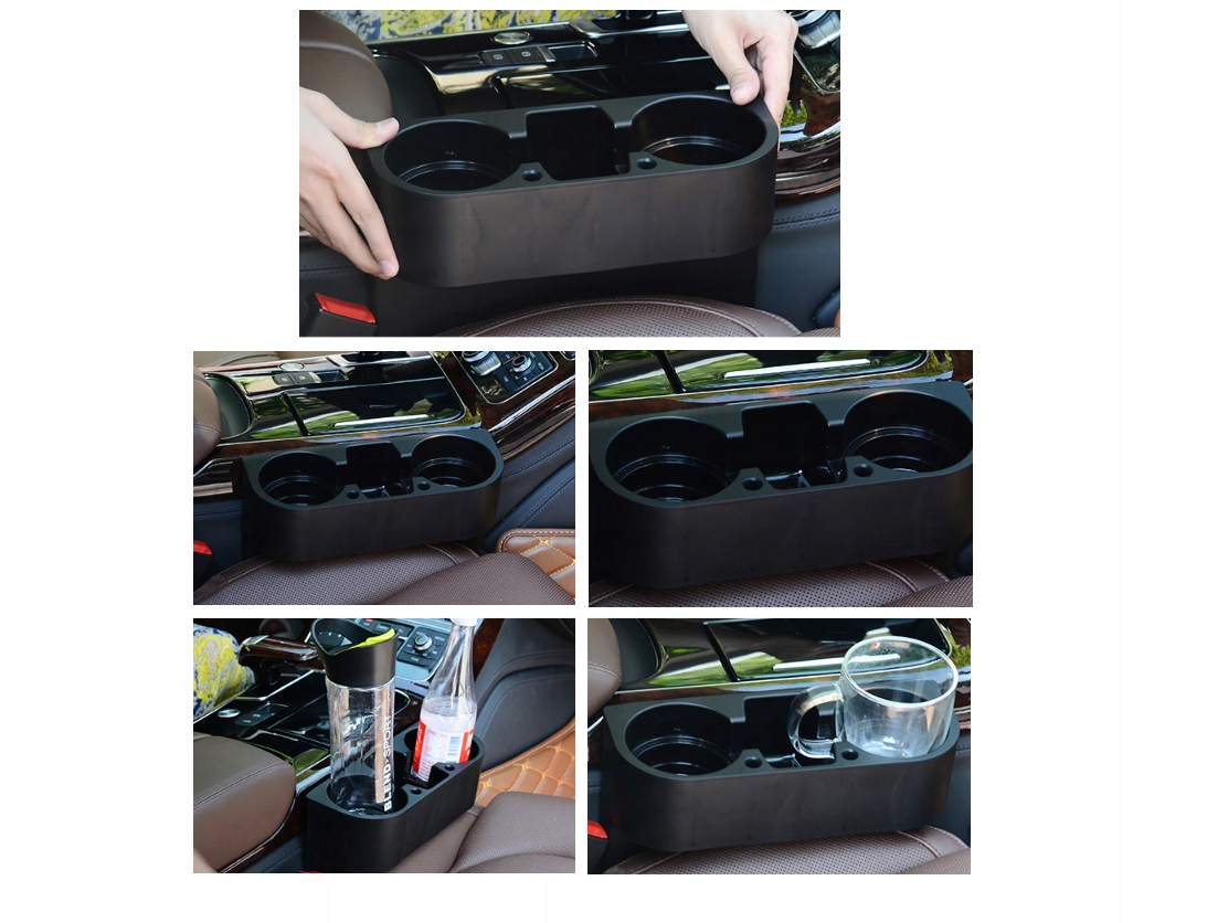 UCHWYT SAMOCHODOWY ORGANIZER NA KUBEK NAPOJE TELEFON 5W1 MIĘDZY FOTELE Rodzaj na kubki
