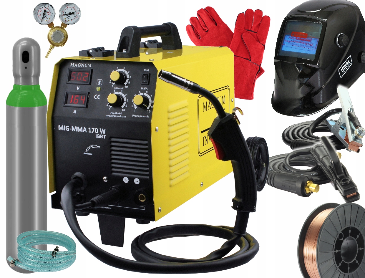 Spawarka MIGOMAT MIG 170 W MMA IGBT MAGNUM ZESTAW
