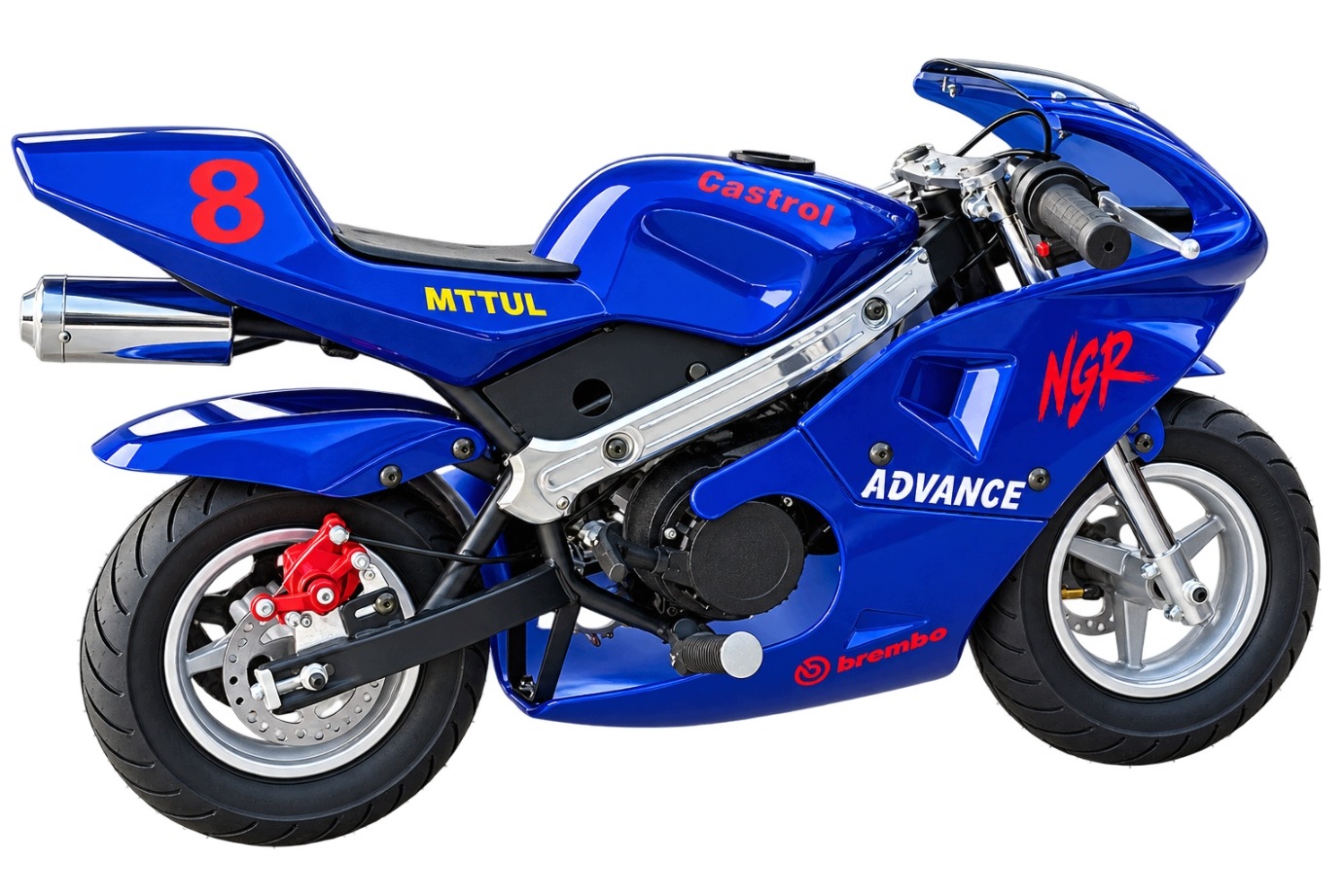 Mini Ścigacz Pocket Bike Moto 49cc Spalinowy Motorynka kolor niebieski