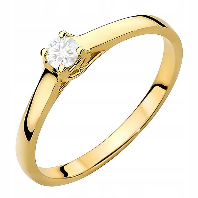 Krásný Zlatý Prstýnek 585 s Brilianty 0,12 ct