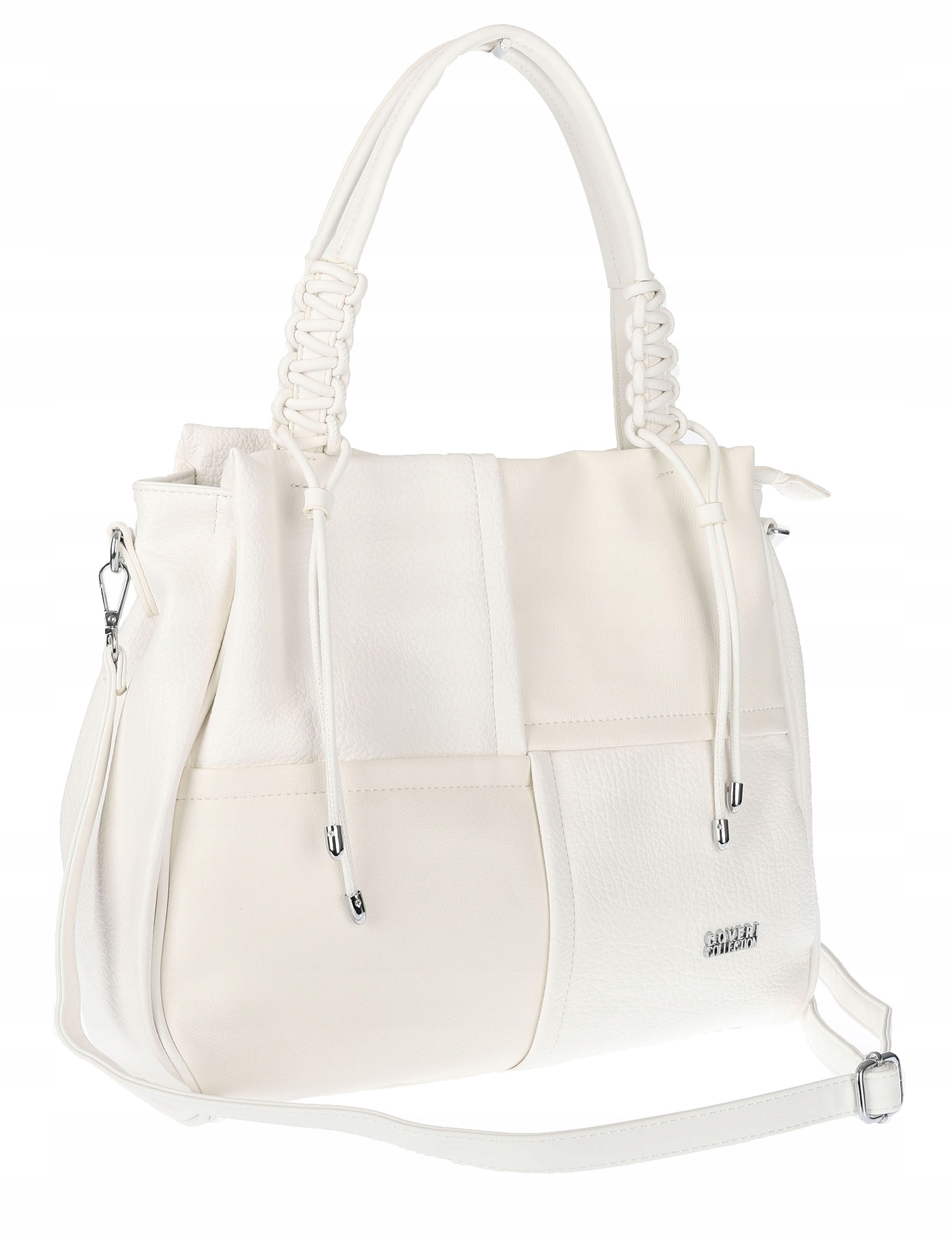 Torebka damska shopper worek pojemna na ramię torba modna CC6682 Biała