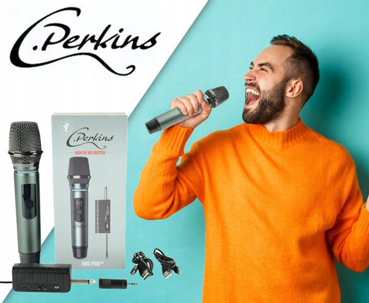 Mikrofon bezprzewodowy UHF odbiornik akumulator Marka Perkins