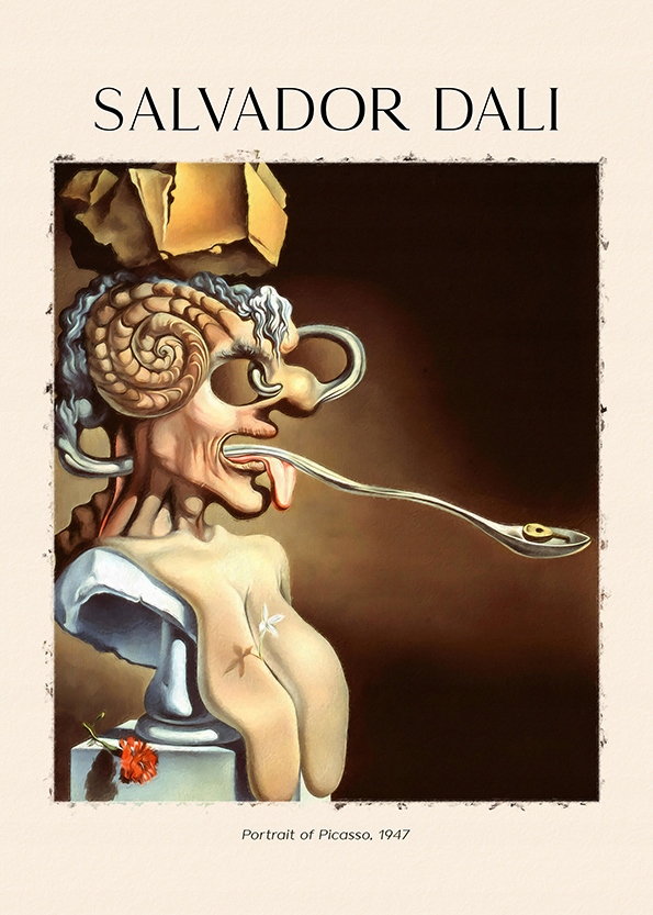 SALVADOR DALI Portret Picassa PLAKAT 40x50 cm #502