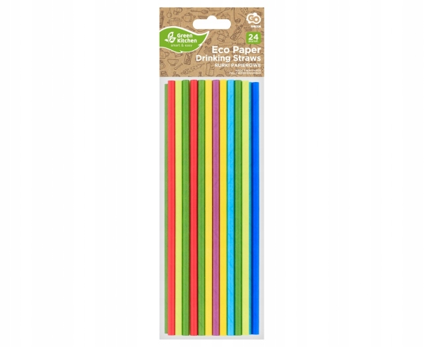 SŁOMKI PAPIEROWE TĘCZOWY MIX Średnica 6 mm