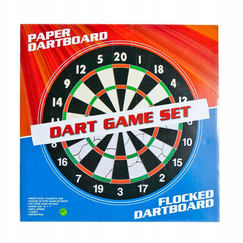 TABLICA FLOCKED DO GRY W DART + RZUTKI LOTKI 18cali Z RZUTKAMI Kod producenta GT02002