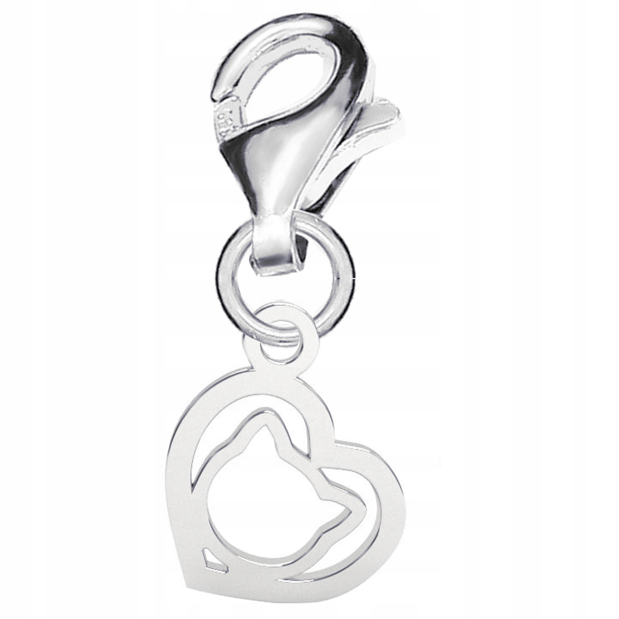 

Charms Zawieszka Serce Kot Kotek srebro 925