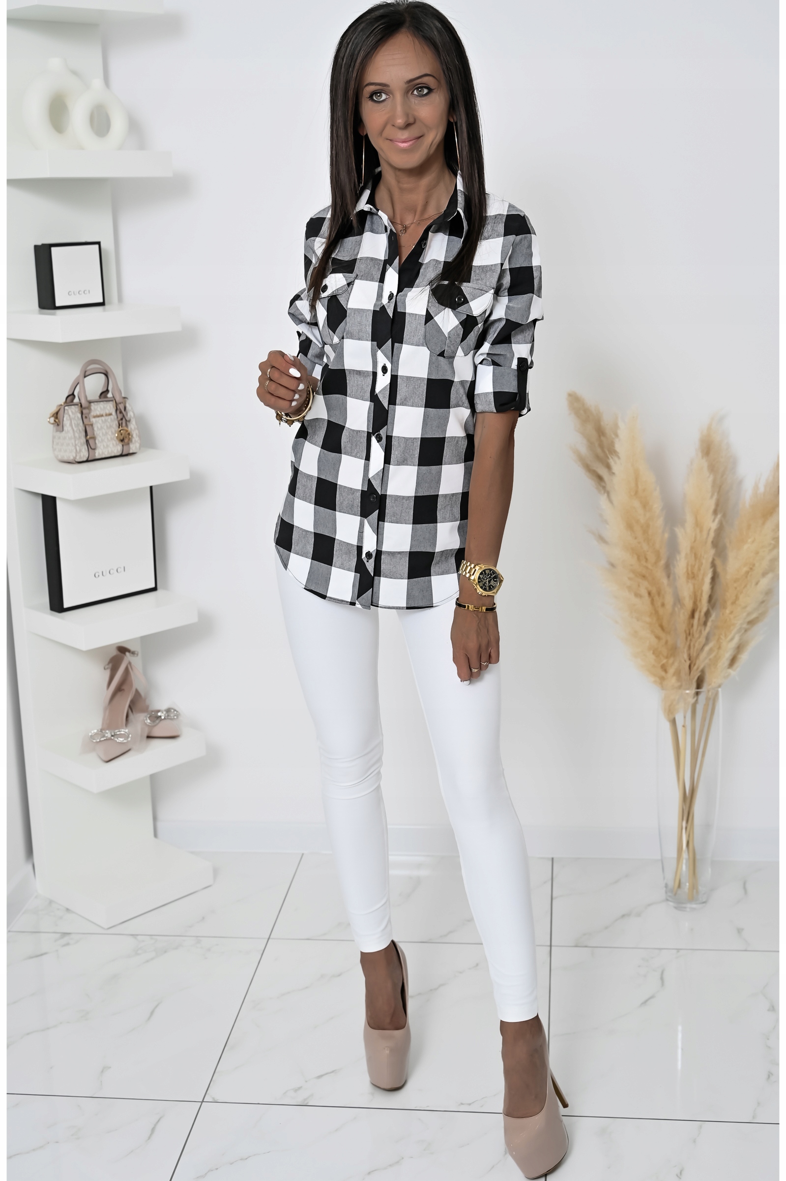 WIOSENNA CASUALOWA KOSZULA W KRATĘ NESSI! WZ.1 r.48 Rozmiar 48