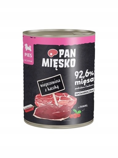 4x Pan Mięsko Vlhké Puppy Vepřové s kachnou 800 g
