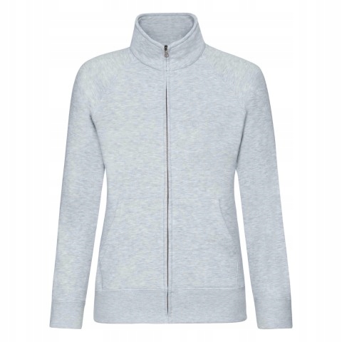 Mikina dámská na zip Premium Zip Thru Fruit of the Loom Heather Grey S