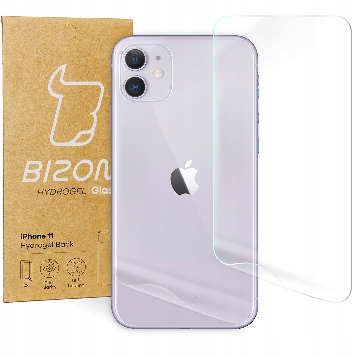 Folia na tył do iPhone 11, Bizon Hydrożel, 2 sztuki