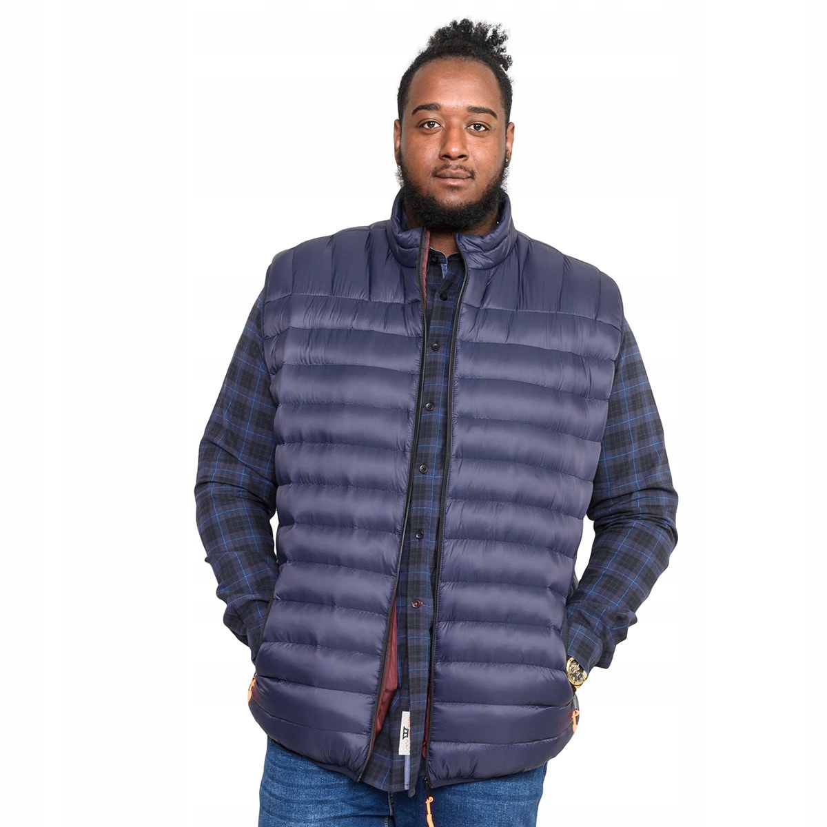 Duży bezrękawnik męski pikowany ze stójką Duke D555 Wickham Ny 6XL