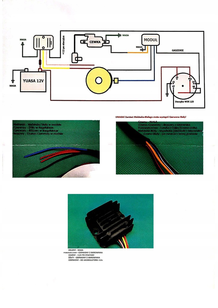 ZAPŁON ELEKTRONICZNY CDI STATOR ISKROWNIK WSK 125 Numer katalogowy części ZJMDIR0885