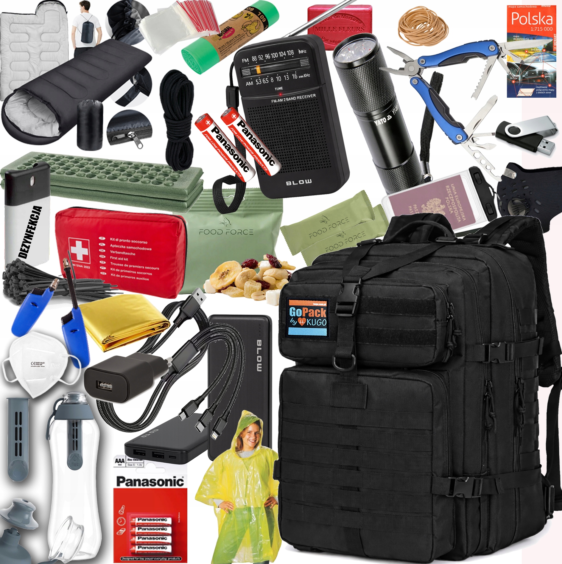 Batoh s vybavením v souladu s Příručkou Bezp. Gopack Pb 70v1