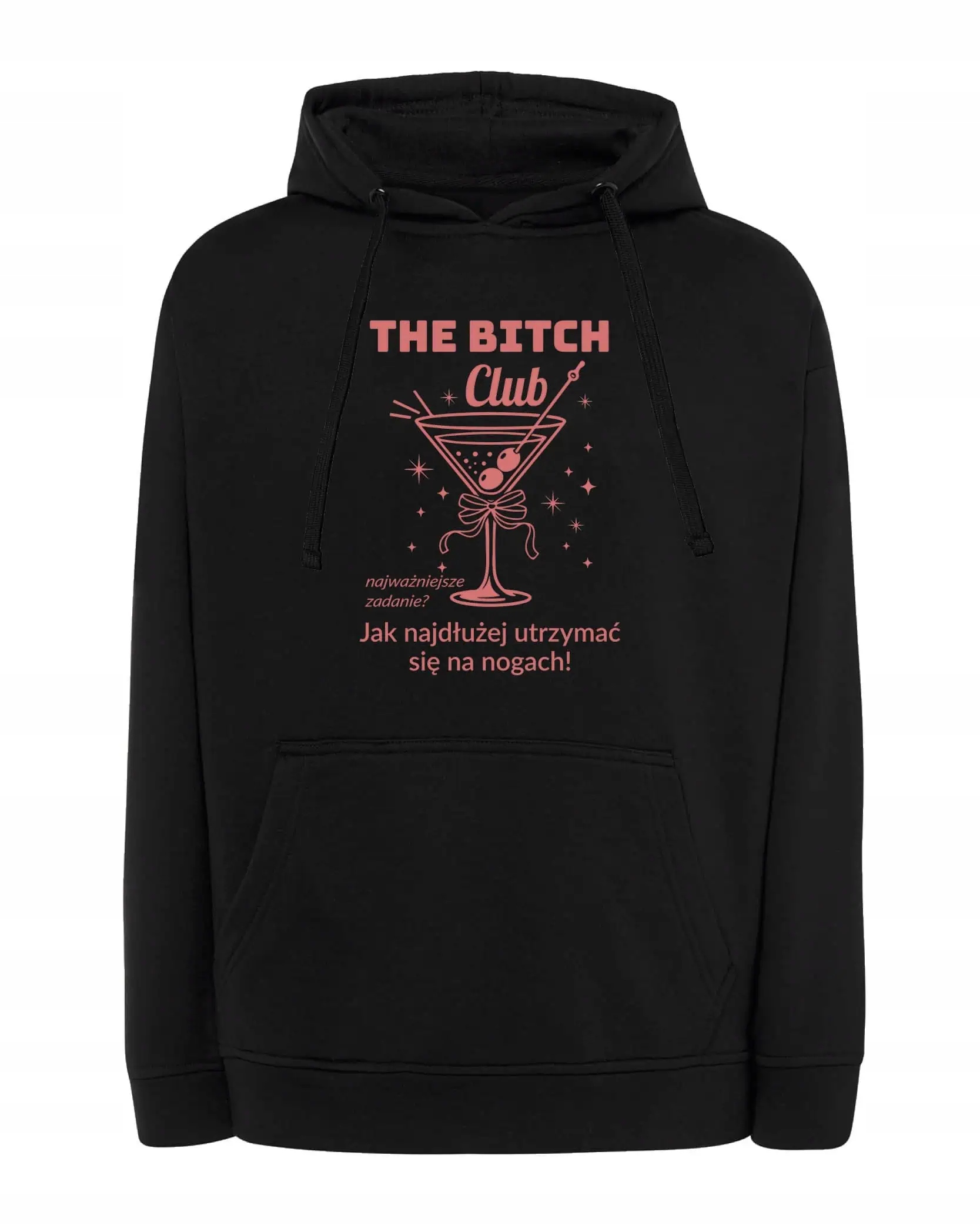 Mikina s kapucí Párty Nápoje Směšné Úkoly Černá L