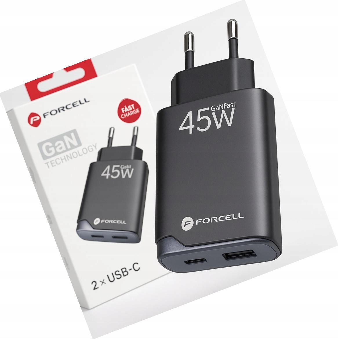 Szybka ładowarka Gan 45W 2 porty kostka do Samsung Galaxy S26