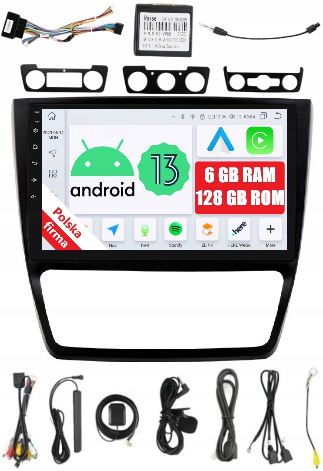 Navigácia Rádio 2DIN Android Skoda Yeti Dsp Carplay 6/128 Gb Lte