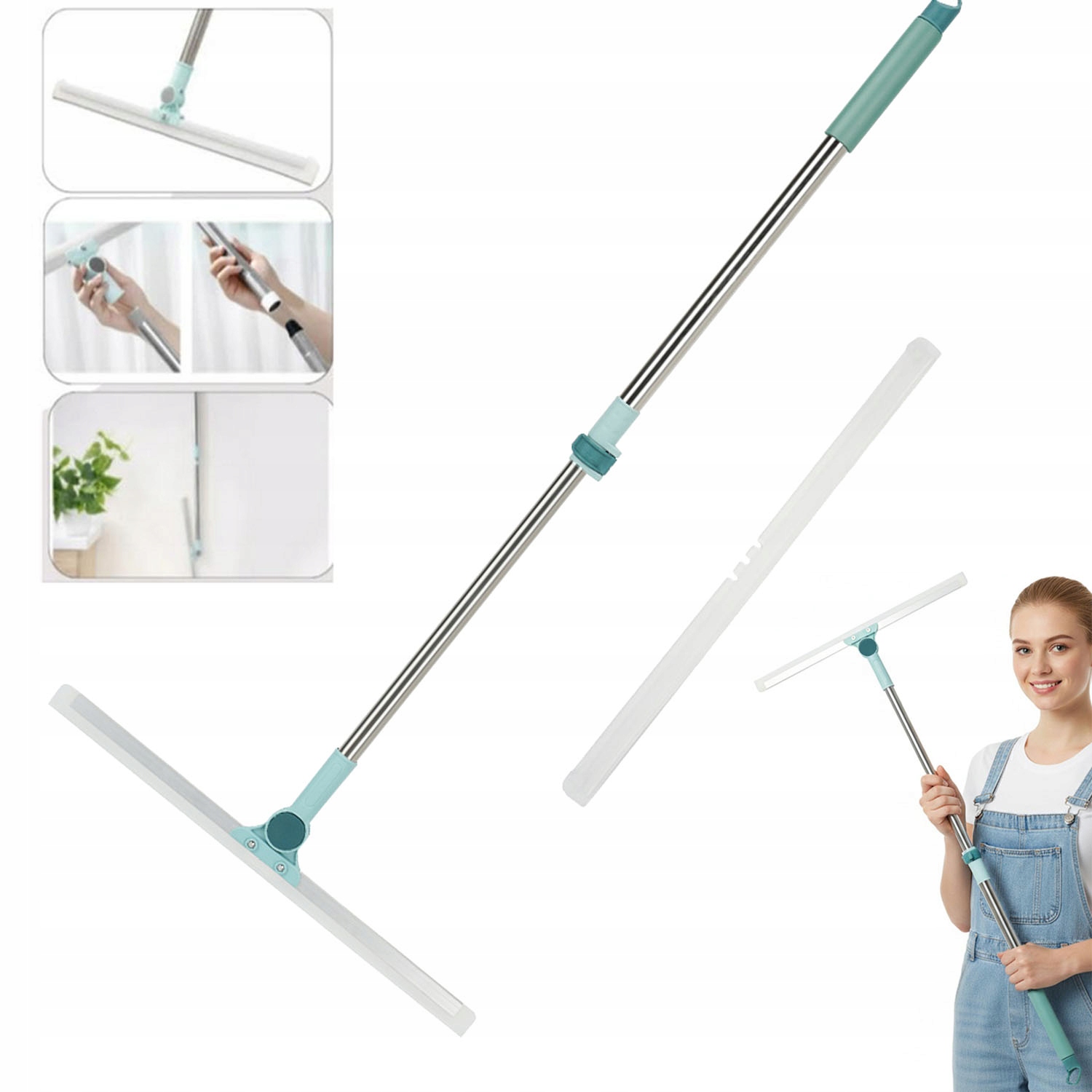 Levně Stěrka na podlahu 122 cm s tyčí, pohodlná do vody, pěnová guma, odrážedlo