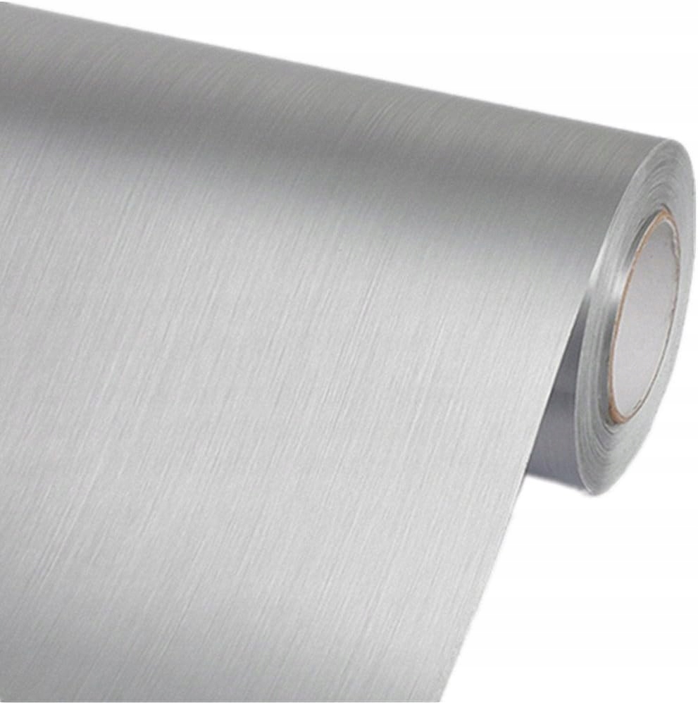 Folia Samoprzylepna Srebrna Klejowa Na Blat Stół Drzwi Diy 500cm x 60cm