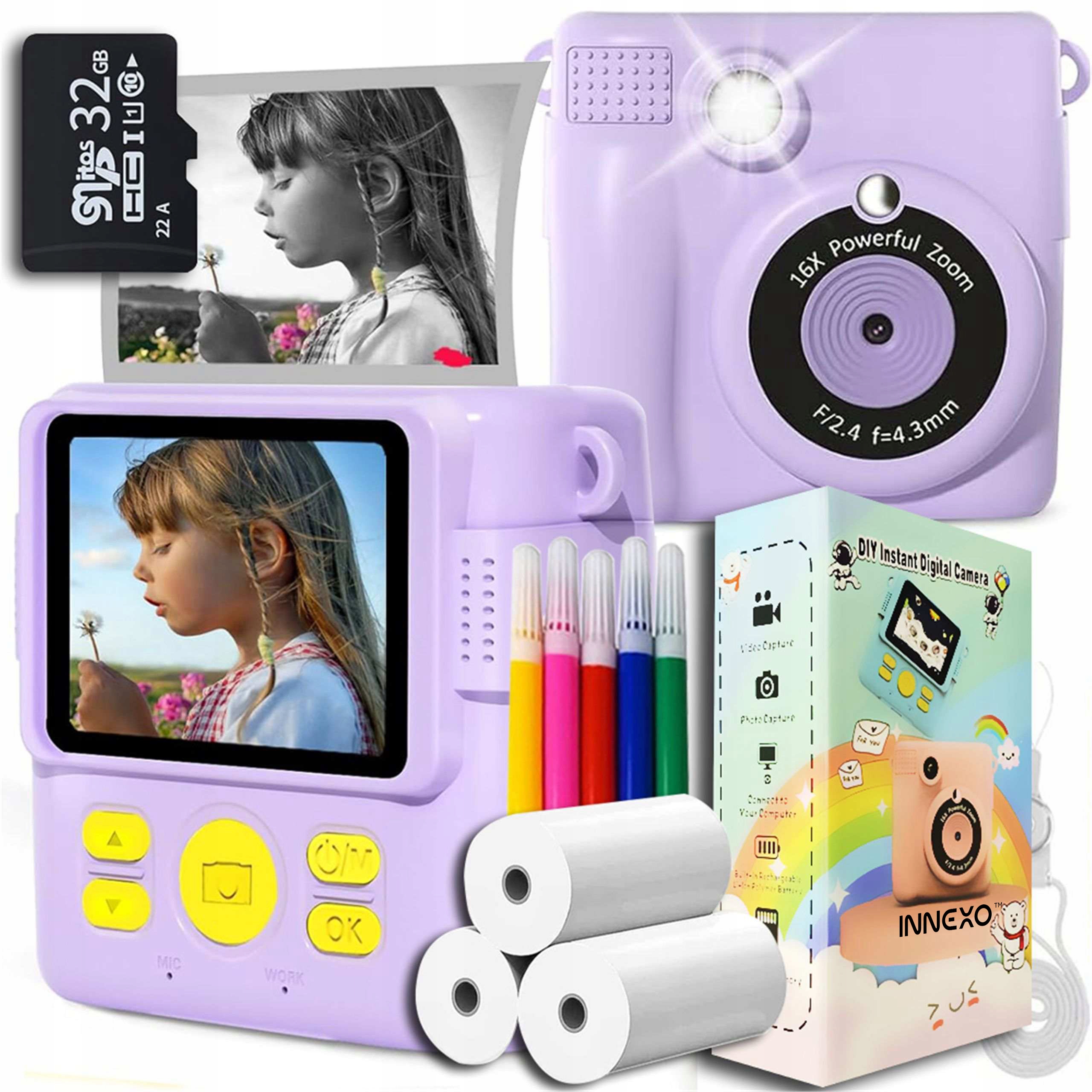 Fotoaparát pro děti digitální Okamžitý s tiskárnou Náplně