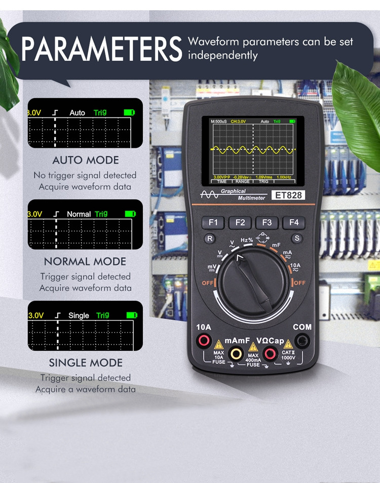 2w1 MULTIMETR GRAFICZNY OSCYLOSKOP ET828 2 5MSPS Producent code SBQ 082107