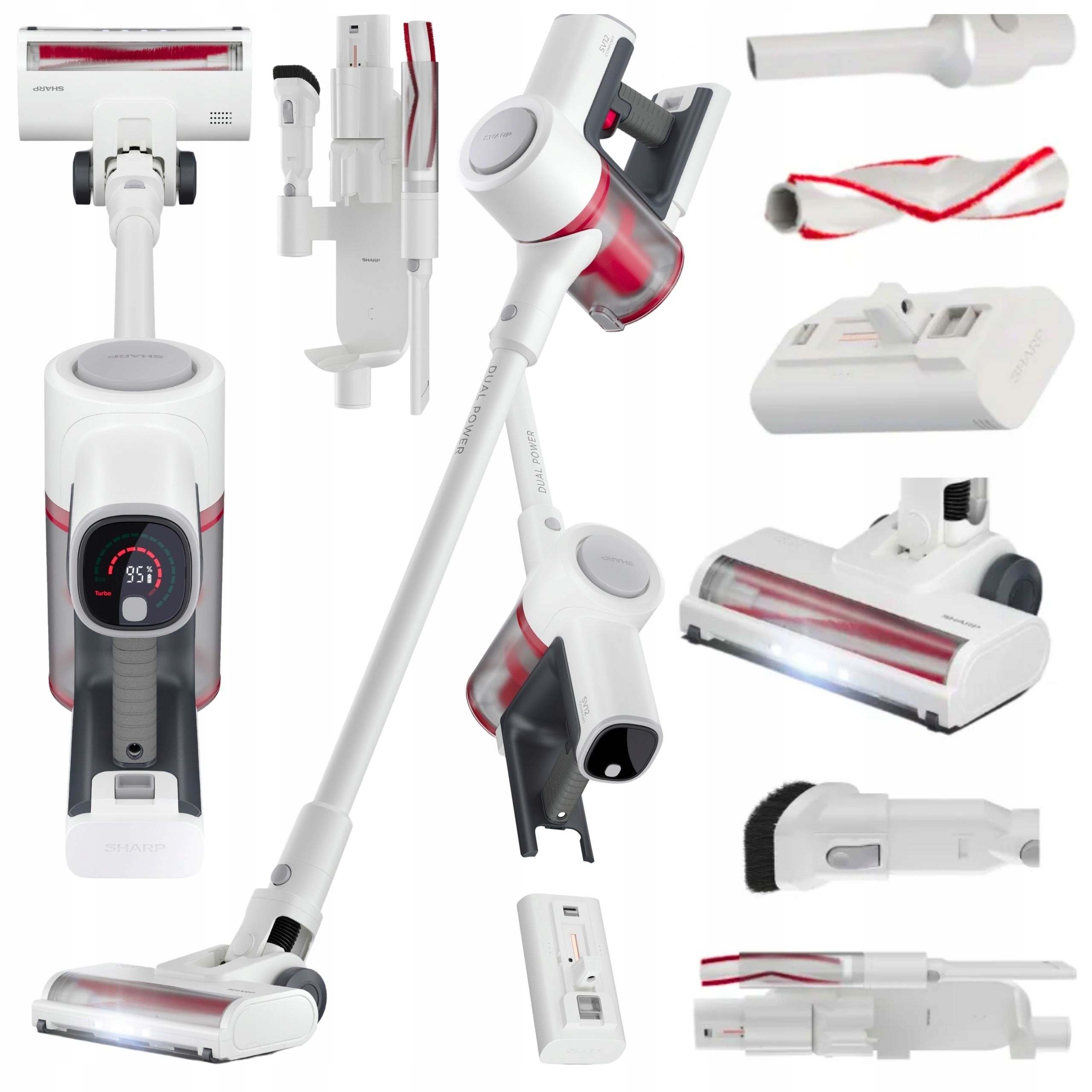 Sharp Vertikálny bezdrôtový akumulátorový vysávač VC-SV12AEU-W Domov Srsť