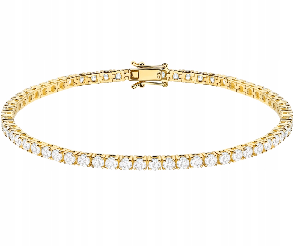 Bransoletka Złota 585 Z Diamentami Lab. 4,20 Ct Na Prezent, Grawer