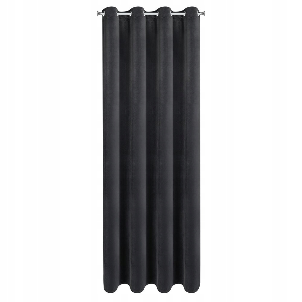 Hotový závěs Nita 140x250 černá 100% blackout zatemňující samet