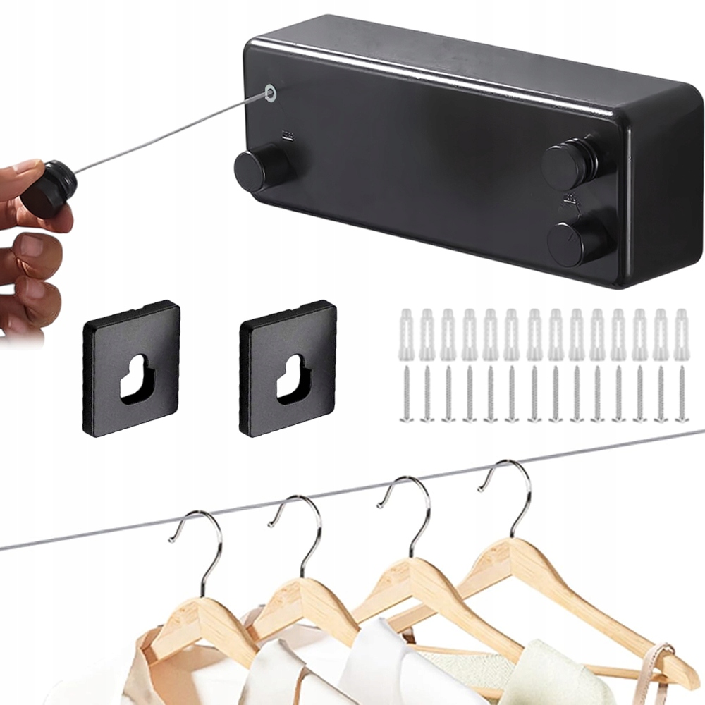 Levně Silné lanko pro sušení oděvů 4.2 m, rozbalitelná verze, montáž bez vrtání