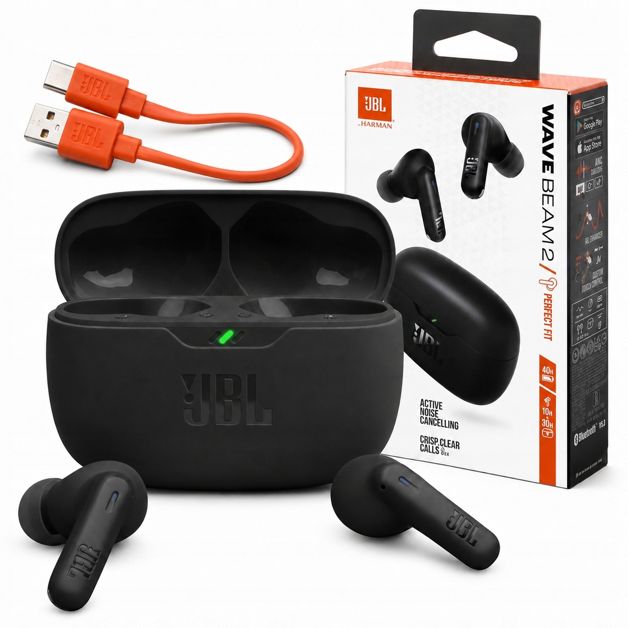 Słuchawki Bezprzewodowe Jbl Premium Dokanałowe Mocne Douszne Czarne