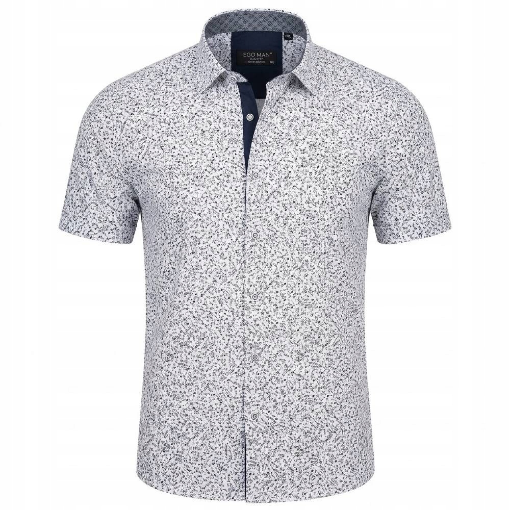 Ego Man košile pánská EKS-320 slim fit krátký rukáv 3XL bílá