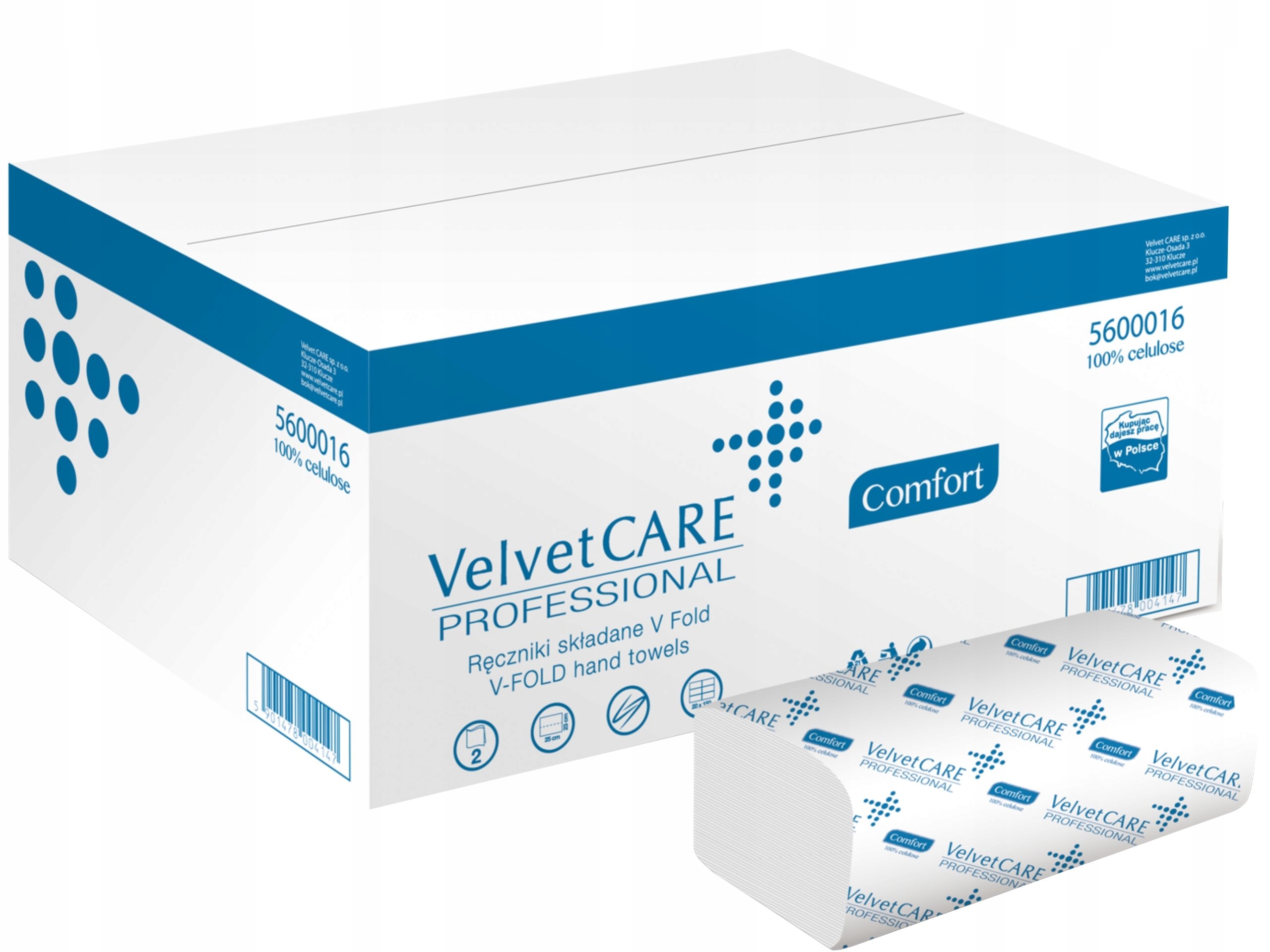 Ręcznik Zz Velvet celuloza białe 20x150 szt. V-fold 2 warstwy